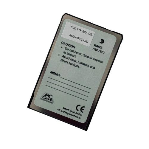 VTR-SRA-002 2MB SRAM PCMCIA PC card with label and text . Right