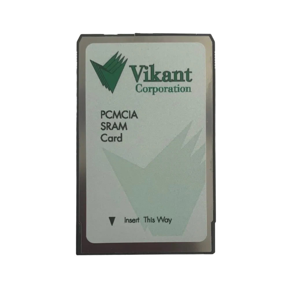 SRAM PCMCIA PC card with Vikant Corporation branding on a white background